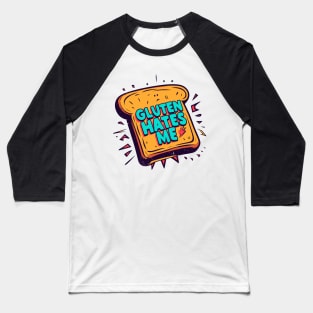 Funny Gluten Hates Me Baseball T-Shirt